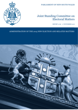 Joint Standing Committee on Electoral Matters