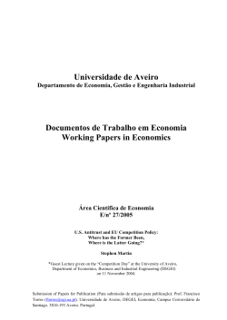 Universidade de Aveiro Documentos de Trabalho em Economia