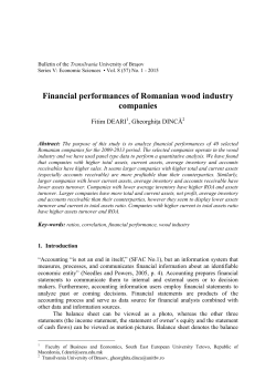 Deari F., Dinca, G.: Financial performances of Romanian wood