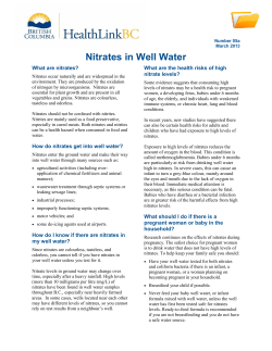 Nitrates in Well Water Information