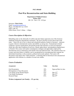 PSCI 490-685, Winter 2011