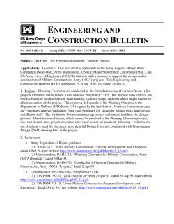 ECB 2003-8 DD Form 1391 Preparation Planning Charrette