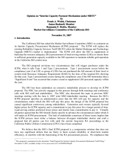 Final MSC Opinion on Interim Capacity Payment