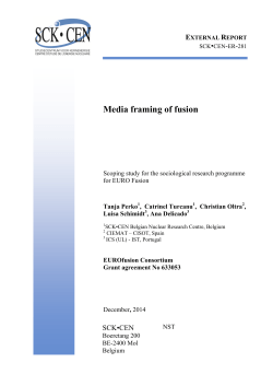 Media framing of fusion - SCK-CEN
