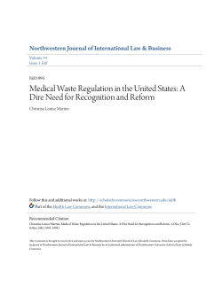 Medical Waste Regulation in the United States: A Dire Need for