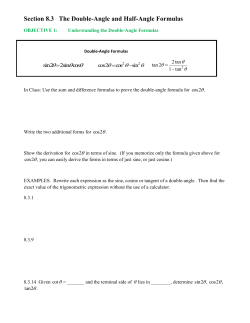 Section 8.3 The Double-Angle and Half