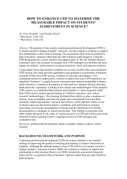 how to enhance cpd to maximise the measurable impact on