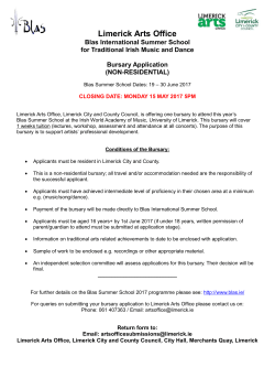 Limerick Arts Office - Blas &ndash; International Summer School