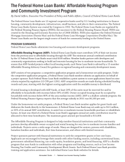 The Federal Home Loan Banks` Affordable Housing Program and