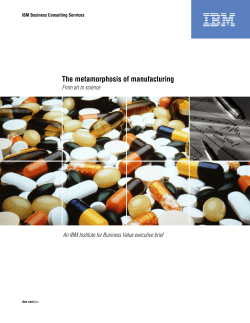 The metamorphosis of manufacturing