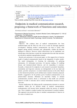 Endpoints in medical communication research, proposing a