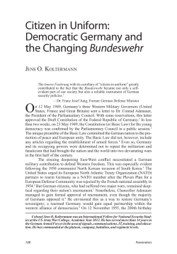 Citizen in Uniform: Democratic Germany and the Changing