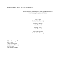 RUNNING HEAD: MULTI-DIGIT NUMBER NAMES Young Children`s