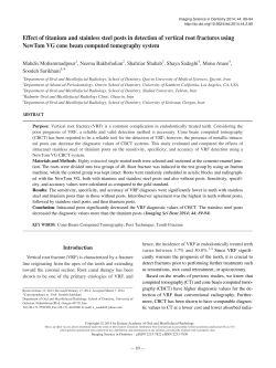 Effect of titanium and stainless steel posts in detection of vertical root