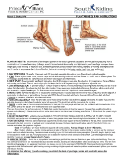PLANTAR HEEL PAIN INSTRUCTIONS PLANTAR FASCIITIS