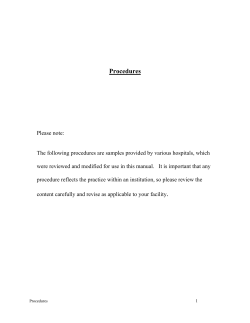 Procedures - March of Dimes