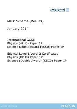 Mark Scheme (Results) January 2014 - Edexcel