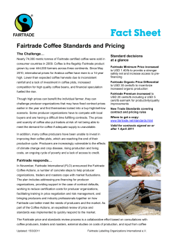 Fairtrade Coffee Standards and Pricing