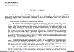 RUIZ, Joseph Cedrick O. Re: Midnight Appointments x