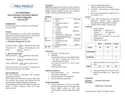 LDL CHOLESTEROL Direct Enzymatic Colorimetric Method For In