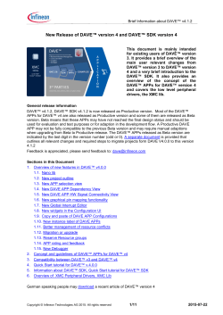 DAVE&trade; Introduction Notes