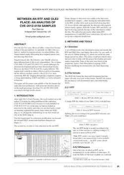 Between an RTF and OLE2 Place: An Analysis of CVE