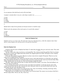 Reading Homophones - Henry County Schools