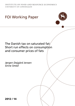 The Danish tax on saturated fat: Short run effects on consumption