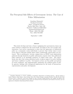 The Perceptual Side Effects of Government Action: The Case of