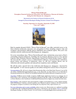 Tour Highlights.Private Classical Paris.Sept 2012