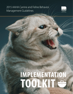 2015 AAHA Canine and Feline Behavior Management Guidelines