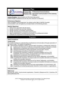 Nonverbal Communication Vocabulary Quiz