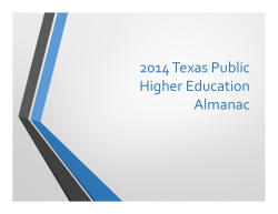Almanac Update - Texas Higher Education Coordinating Board