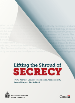 SIRC Annual Report 2013&ndash;2014: Lifting the Shroud of Secrecy