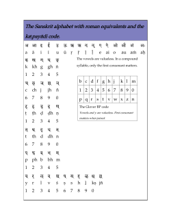 The Sanskrit alphabet with roman equivalents and the kaṭpayādi