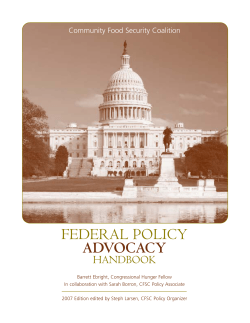 federal policy advocacy - OC Food Access Coalition
