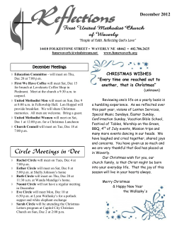 Circle Meetings in Dec - First United Methodist Church