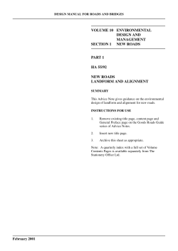 ha 55/92 - new roads - Standards for Highways