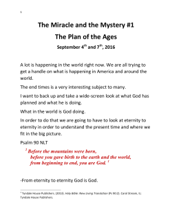 The$Miracle$and$the$Mystery$#1$ The$Plan$of$the$Ages