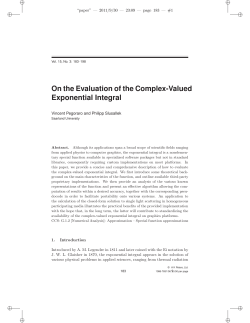On the Evaluation of the Complex