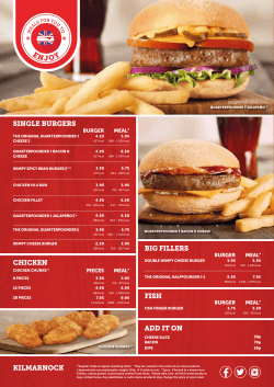 SINGLE BURGERS CHICKEN KILMARNOCK ADD IT ON BIG