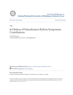In Defense of Naturalization Reform Symposium