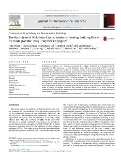 The Hydrolysis of Diclofenac Esters: Synthetic Prodrug Building
