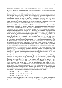 Discourse features in the syntactic derivation