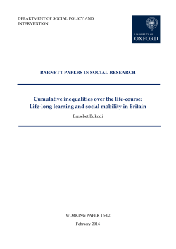 Cumulative inequalities over the life-course