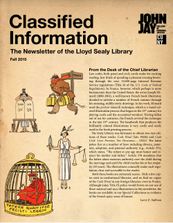 Classified Information - Lloyd Sealy Library