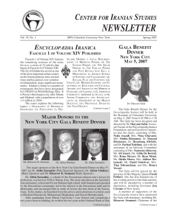 Center for Iranian Studies Newsletter, Spring 2007