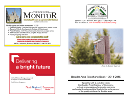 Boulder Area Telephone Book ~ 2014-2015
