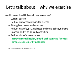 Let`s talk about&hellip; why we exercise