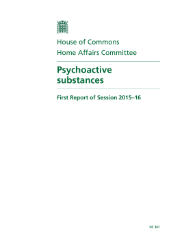 Psychoactive substances - Publications.parliament.uk
